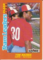 1988 Fleer Team Leaders Baseball Cards 027      Tim Raines